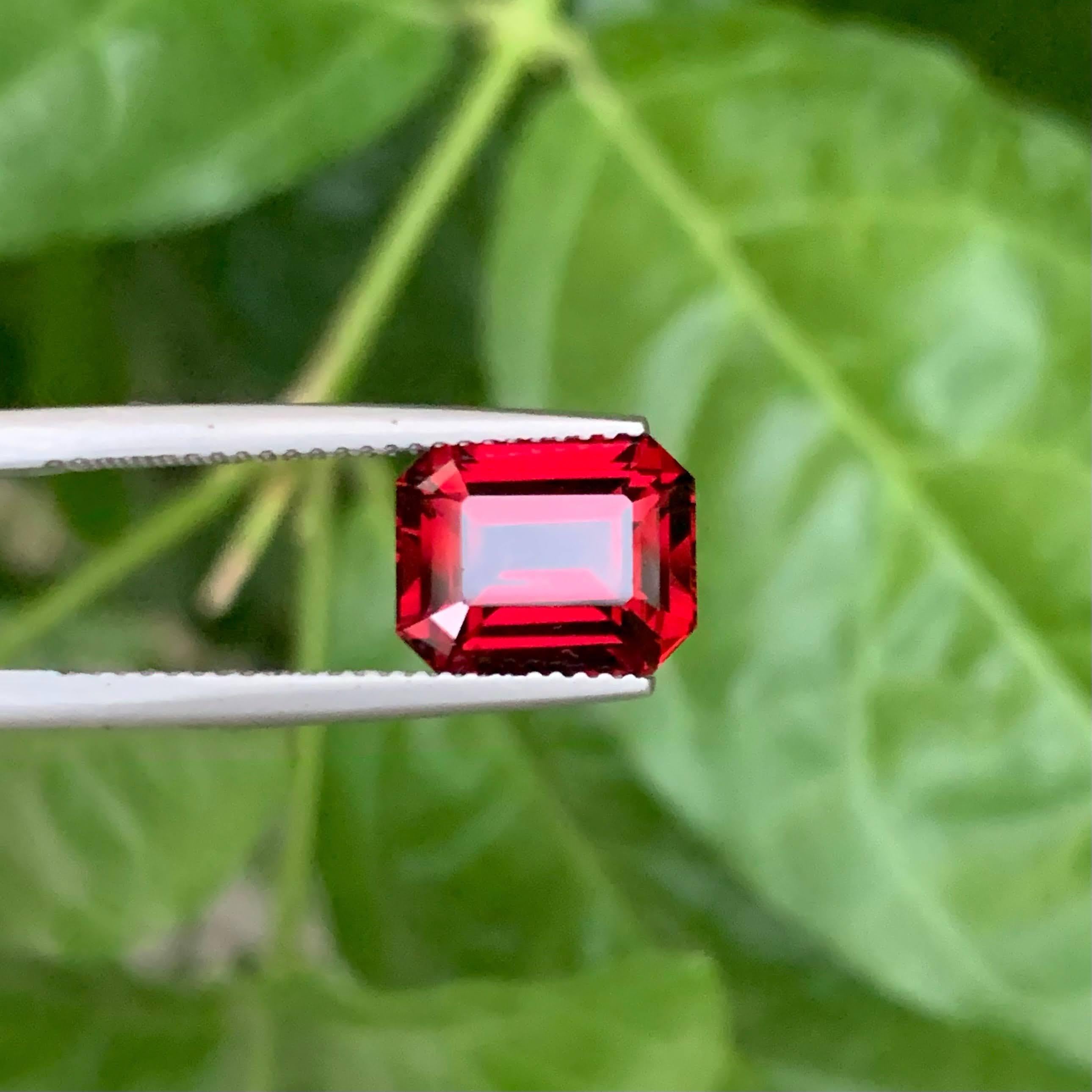 Gewicht 5,60 Karat 
Abmessungen 10,6x8,6x6,2 mm
Behandlung Keine 
Herkunft Tansanisch 
Klarheit VVS 
Form Schliff Smaragd 





Dieser 5,60 Karat schwere, lose, rosarote Pyrop-Granat ist ein fesselnder Edelstein aus den reichen Edelsteinfeldern