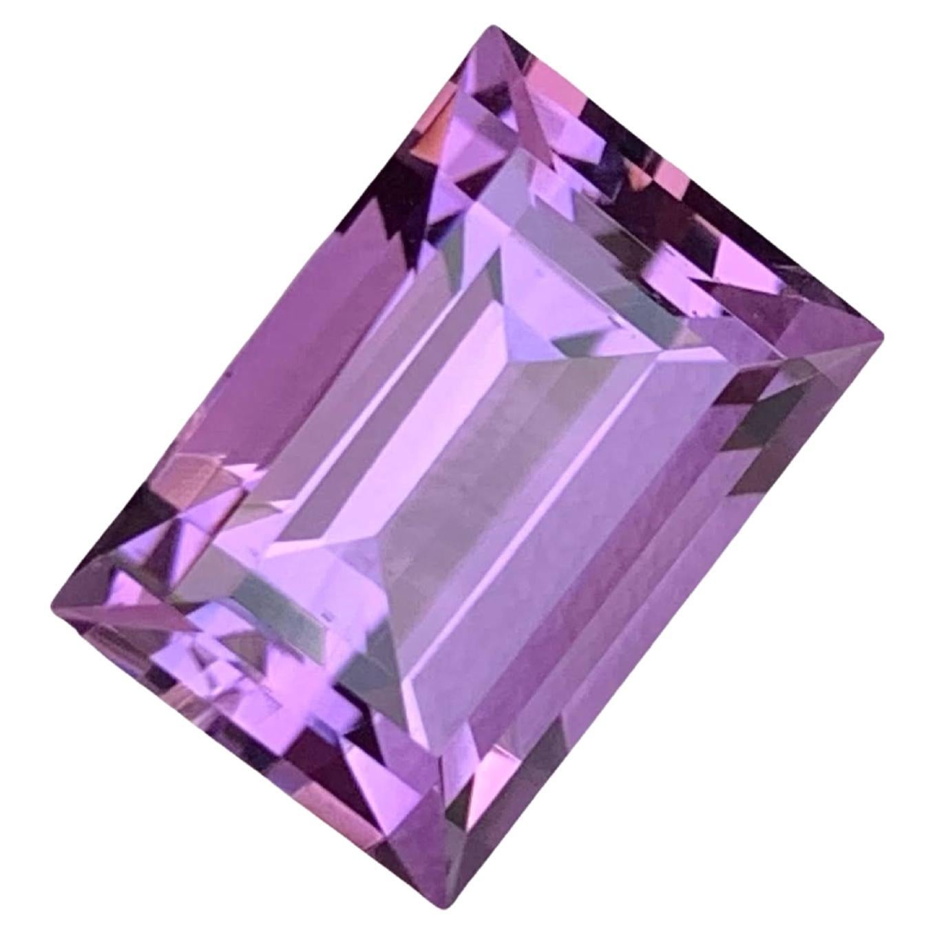 5.60 Carat Loose Purple Amethyst Stone Baguette Cut Natural Brazilian Gemstone For Sale