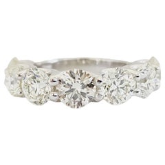 5.60 Carat Natural Diamond Band White Gold 14 Karat