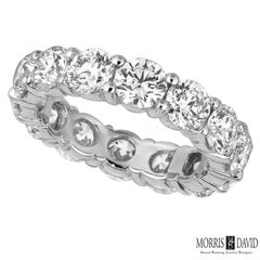 5.60 Carat Natural Diamond Eternity Ring Band 18k White Gold
