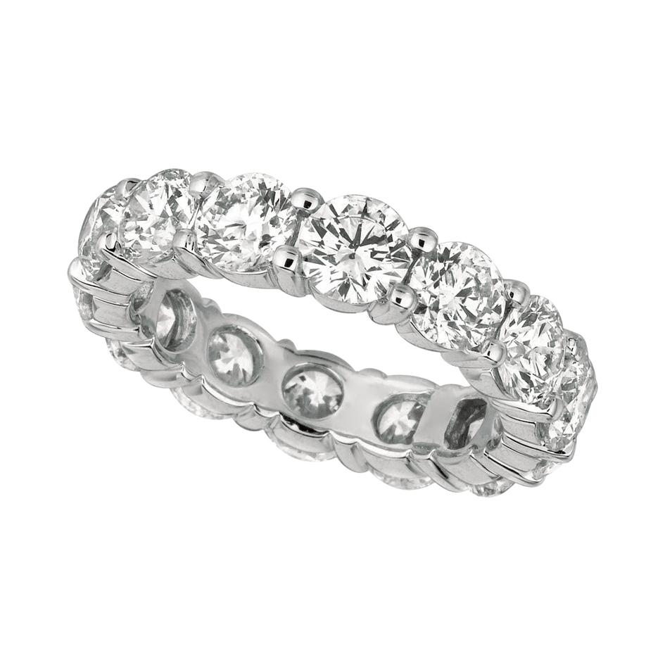 For Sale:  5.60 Carat Natural Diamond Eternity Ring Band 18k White Gold