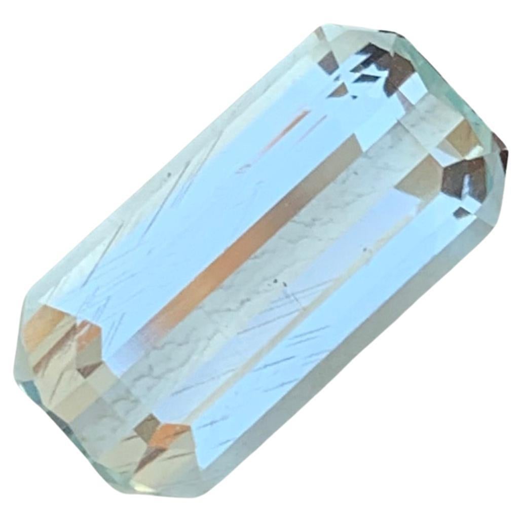 5.60 Carat Natural Loose Aquamarine Emerald Shape Gem From Pakistan Mine