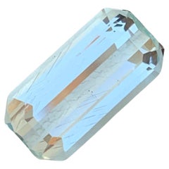 5.60 Carat Natural Loose Aquamarine Emerald Shape Gem From Pakistan Mine