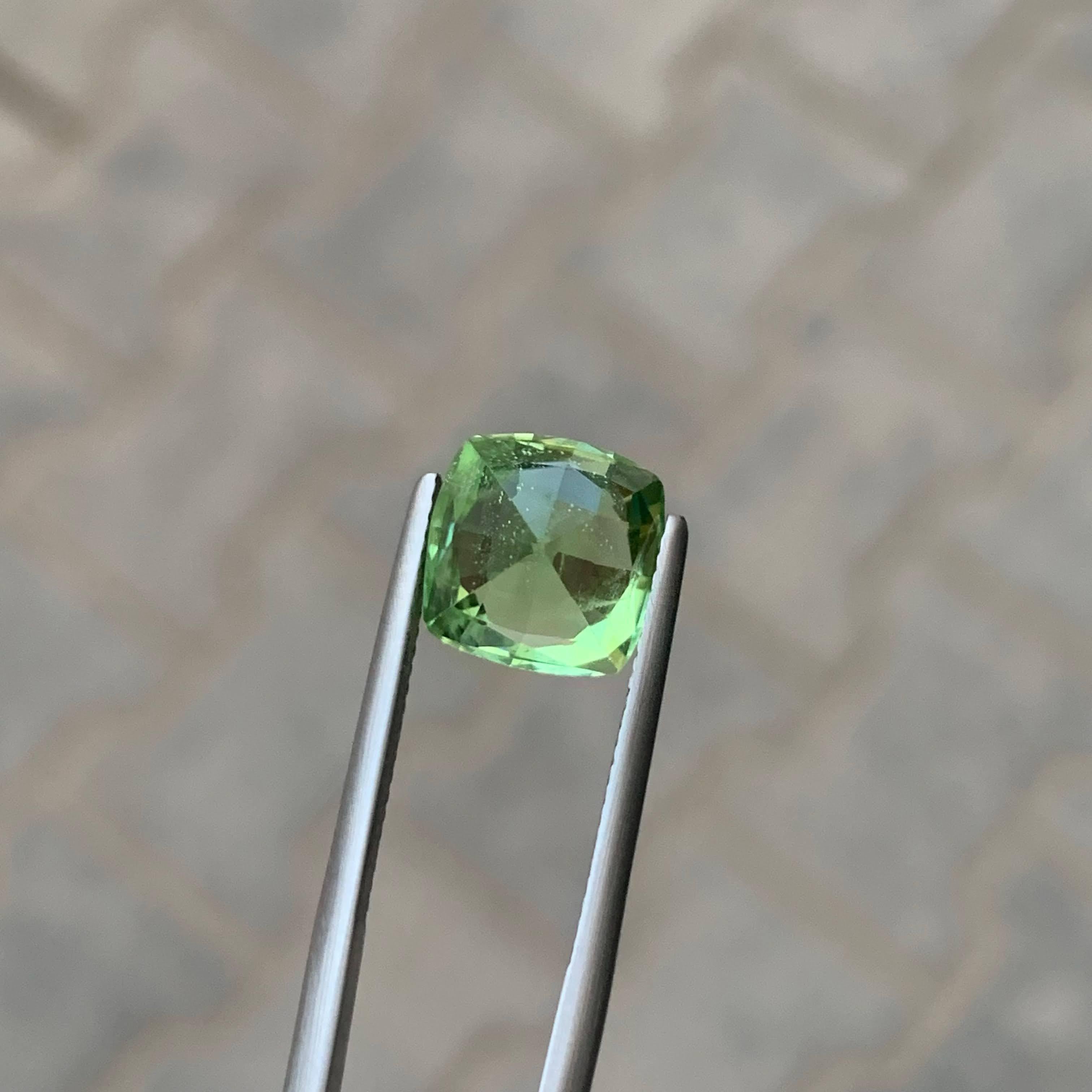 Weight 5.60 carat 
Dimensions 10.3x10.2x8 mm
Treatment None 
Origin Pakistan 
Clarity SI
Shape Cut Cushion Precision 




This 5.60 carat Natural Green Peridot is a vibrant and captivating gemstone sourced from the renowned mines of Pakistan, known