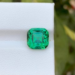 5.60 carati di tormalina blu verdastra naturale sfusa con taglio a cuscino Gemma afgana