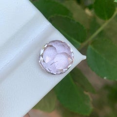 5.60 Carat Natural Loose Light Pink Morganite Stone Round Cut Afghan Gemstone