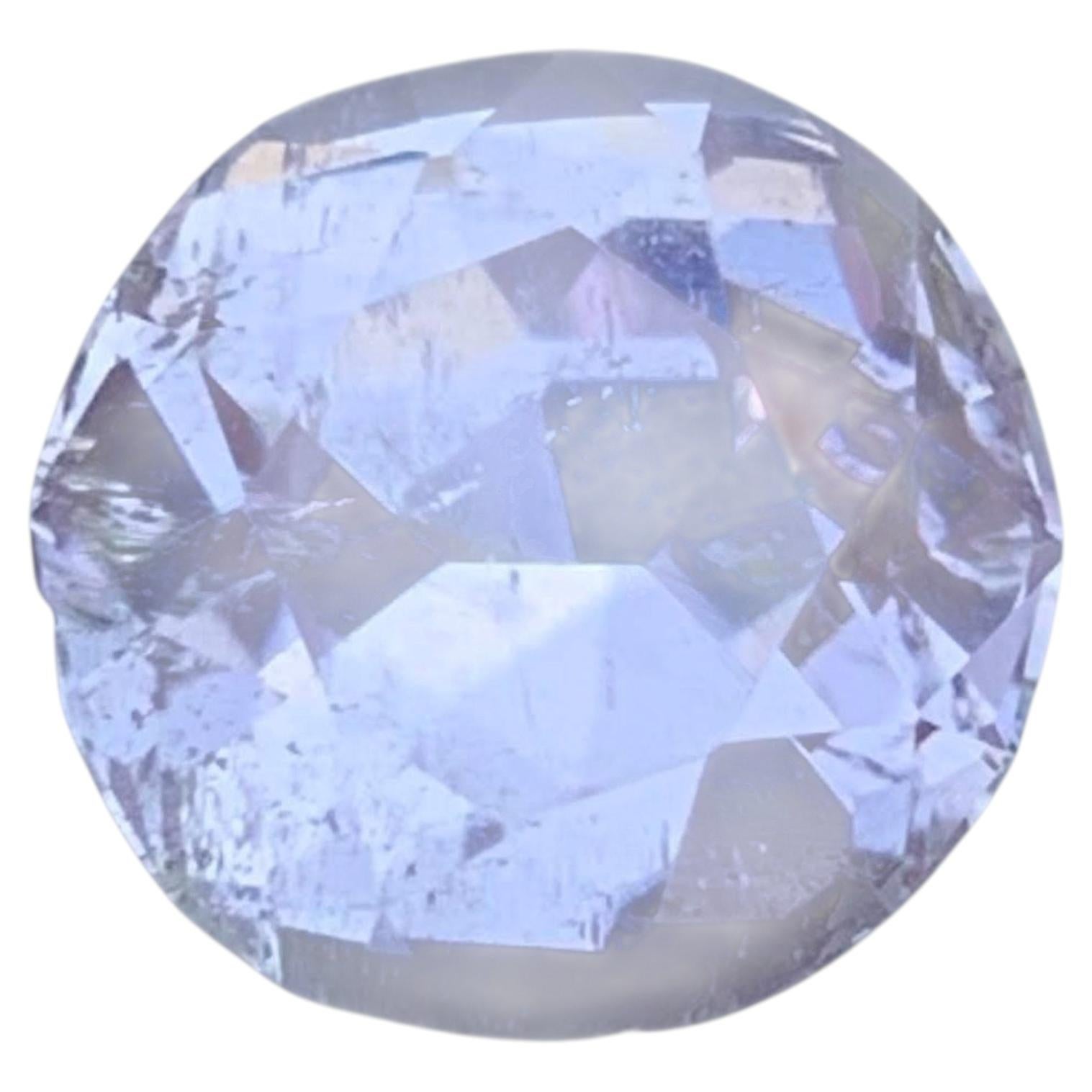 5.60 Carat Natural Loose Light Pink Morganite Stone Round Cut Afghan Gemstone For Sale