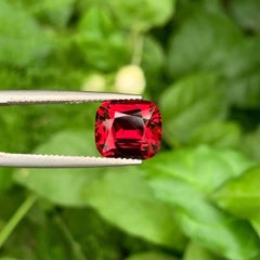 5.60 Carat Natural Loose Pinkish Red Garnet Stone Cushion Cut African Gemstone