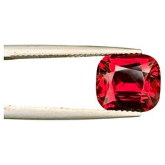 5.60 Carat Natural Loose Pinkish Red Garnet Stone Cushion Cut African Gemstone