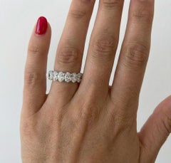 5.60 Carat Oval Eternity Band Platinum Ring