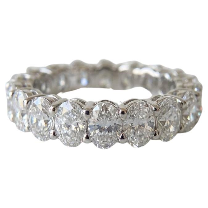 5.60 Carat Oval Eternity Band Platinum Ring