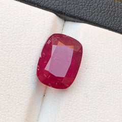 5.60 Carat Reddish Pink Natural Rubellite Tourmaline Cushion Cut Loose Gemstone