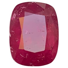 5.60 Carat Reddish Pink Natural Rubellite Tourmaline Cushion Cut Loose Gemstone