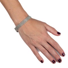 5,60 Karat Gesamtgewicht Diamant-Armband mit 7 Row, 14 Karat Weißgold