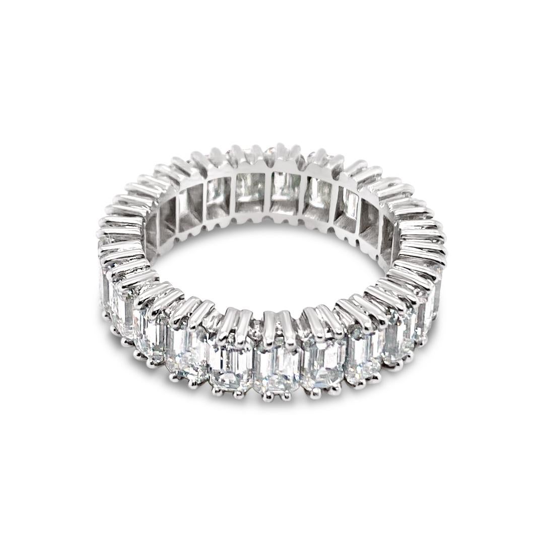 5.60 Carat 'Total Weight' Platinum Eternity Band Ring In Excellent Condition For Sale In Palm Beach, FL