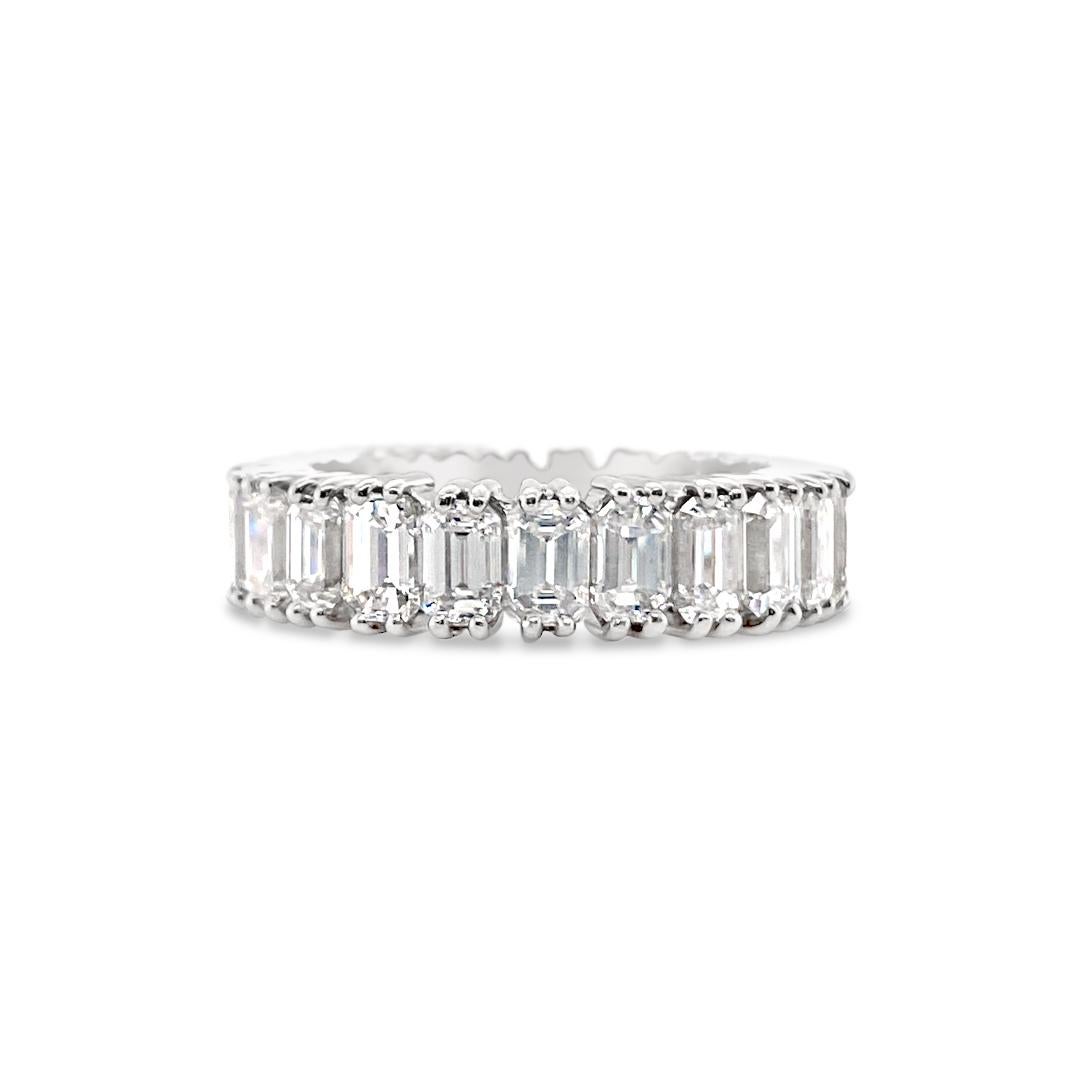 Women's 5.60 Carat 'Total Weight' Platinum Eternity Band Ring For Sale