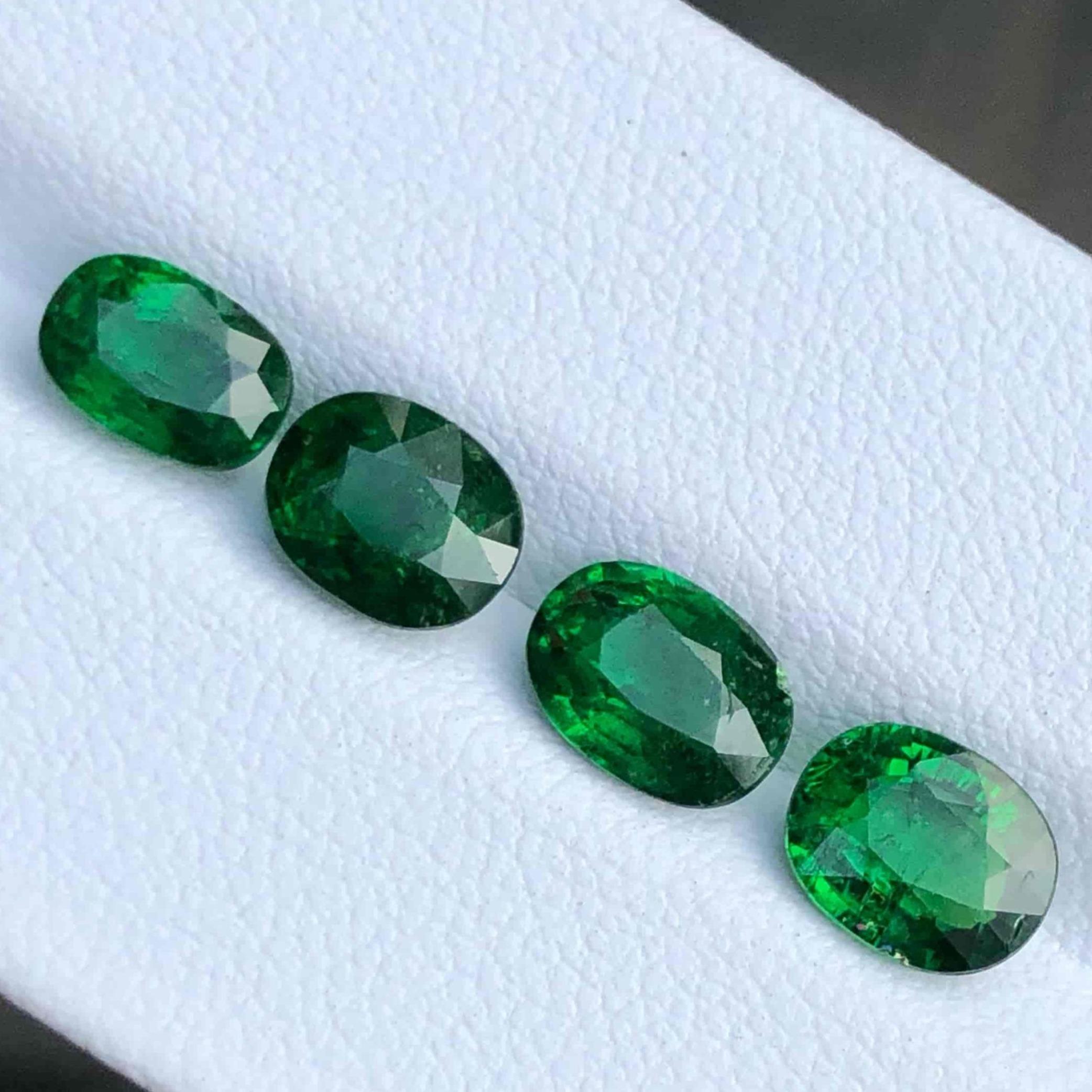 Gemstone Type Natural Tsavorite Garnet Set
Weight 5.60 carats
Weights 1.25, 1.25, 1.35 and 1.55 carats
Clarity Slightly Included (SI)
Origin Kenya
Treatment None





Introducing the breathtaking allure of our 5.60 Carats Natural Tsavorite Green