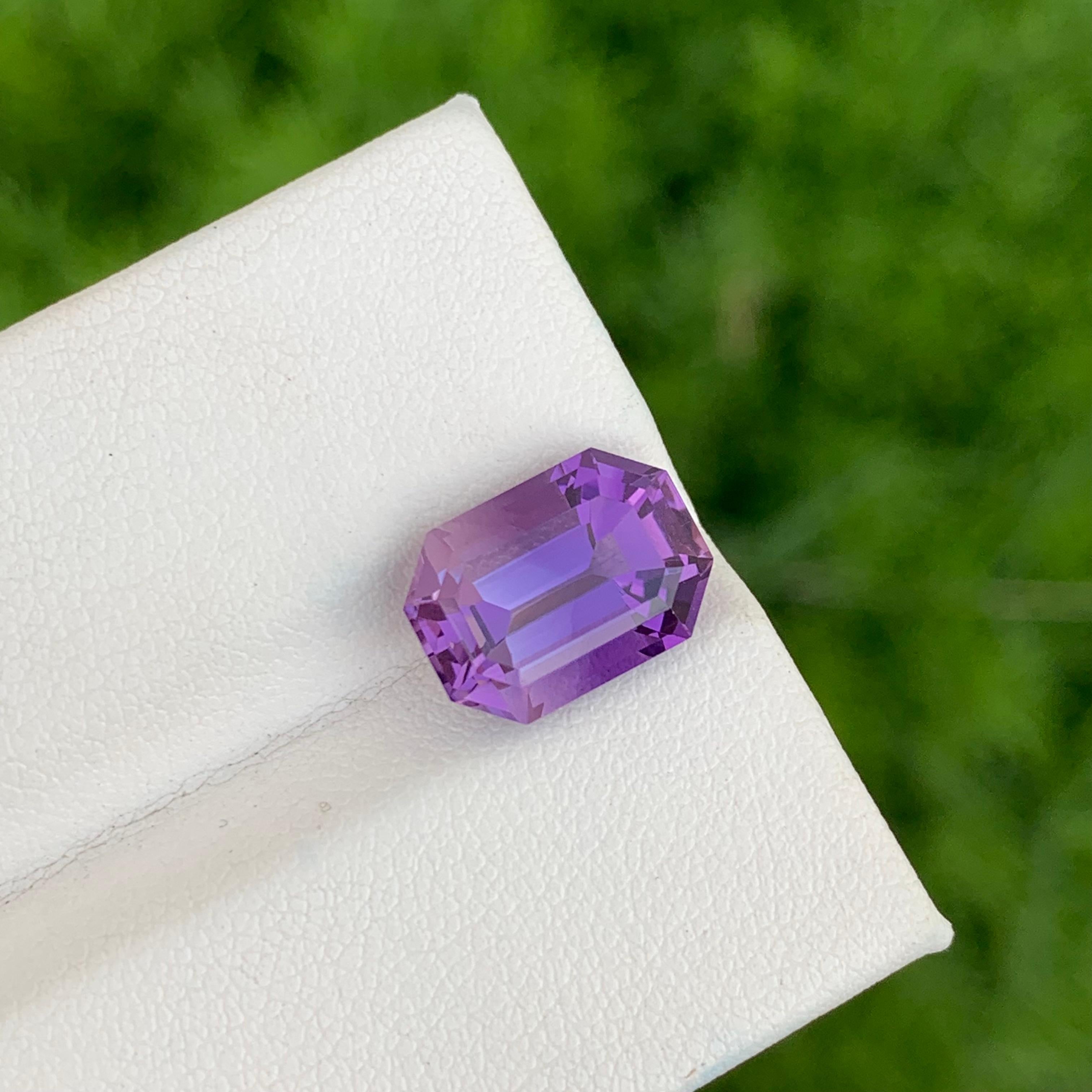 5.60 Carats Stunning Loose Purple Amethyst Gem From Brazil Mine February Stone For Sale 5