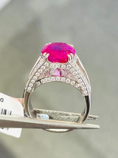 5.60 Ct SSEF Certificate No heat Burma Ruby Unheated Ring 14.28 Gram