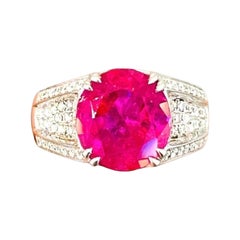5.60 Ct SSEF Certificate No heat Burma Ruby Unheated Ring 14.28 Gram