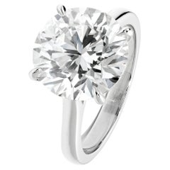 5.61 Carat Round Brilliant Diamond Ring 18K Gold Timeless Brilliance