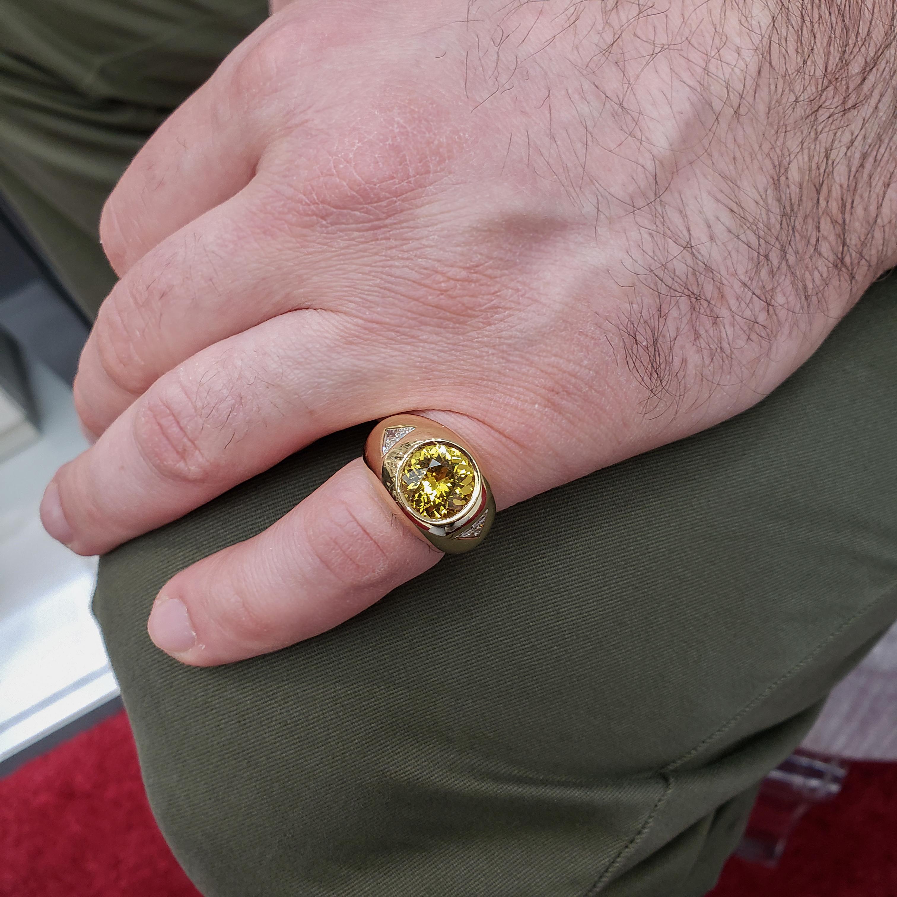 men's ring yellow sapphire