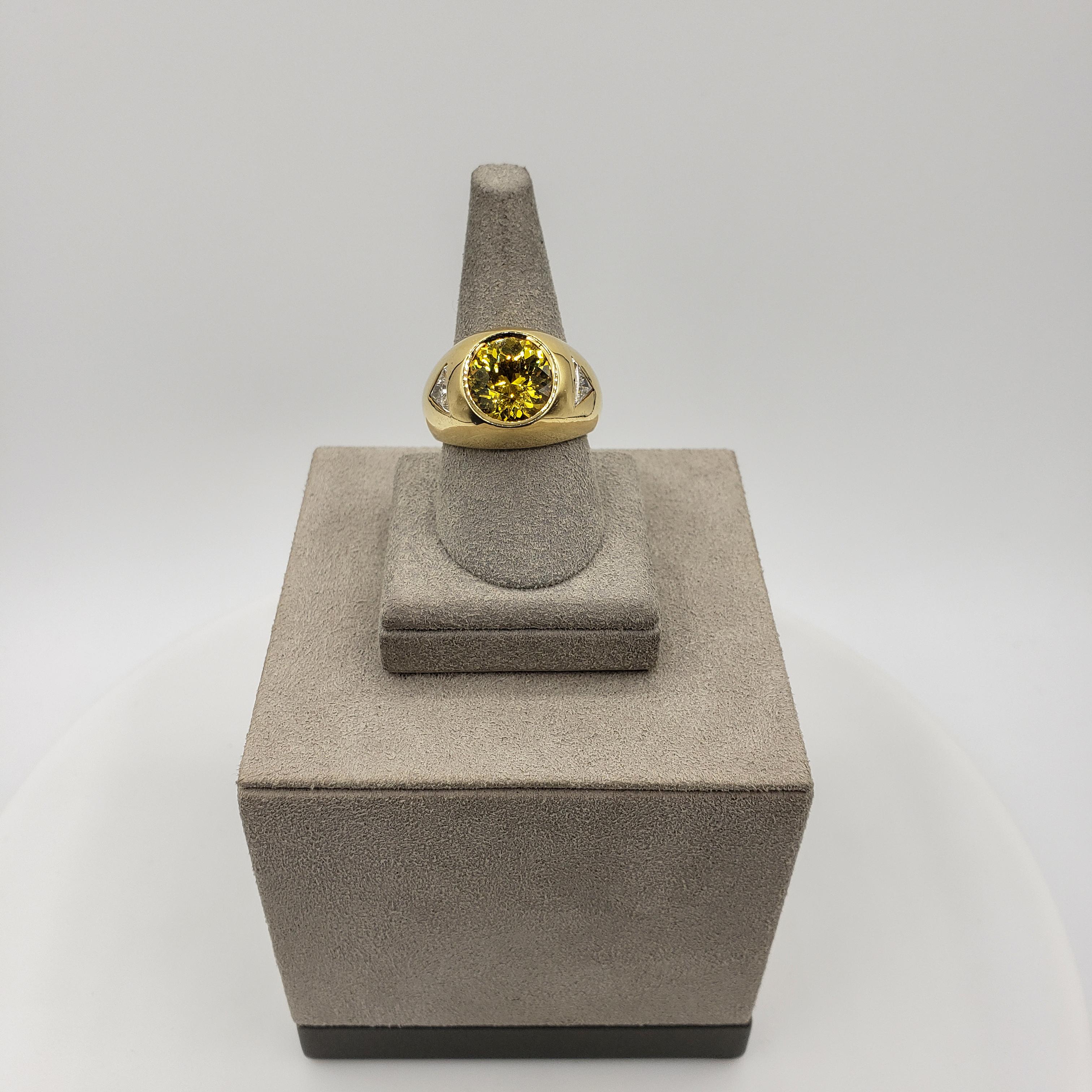yellow sapphire mens ring