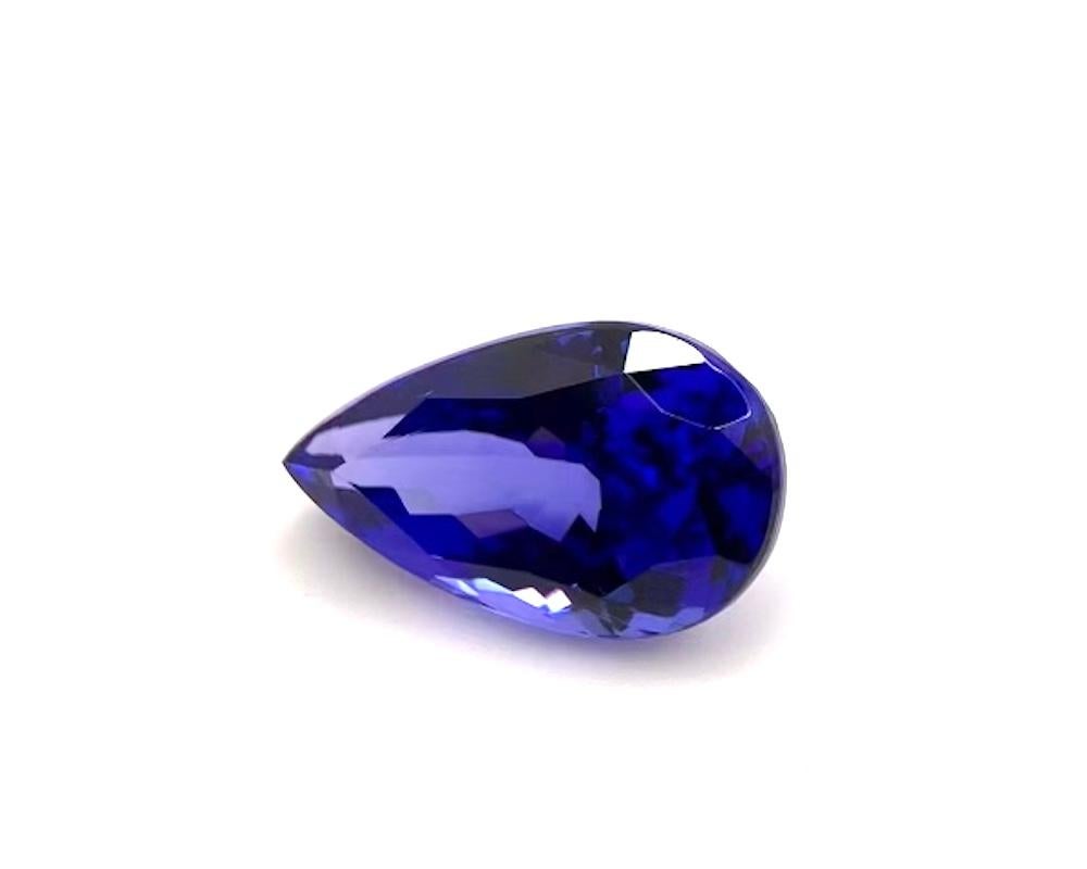 Artisan Tanzanite en forme de poire de 5,61 carats, pierre précieuse non sertie en vente