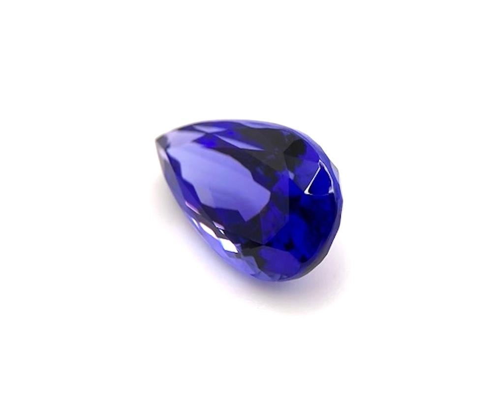 5.61 Carat Pear Shaped Tanzanite, Unset Loose Gemstone In New Condition For Sale In Los Angeles, CA