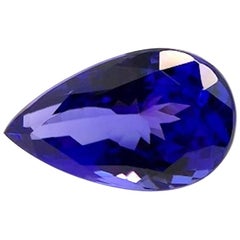 Tanzanite en forme de poire de 5,61 carats, pierre précieuse non sertie