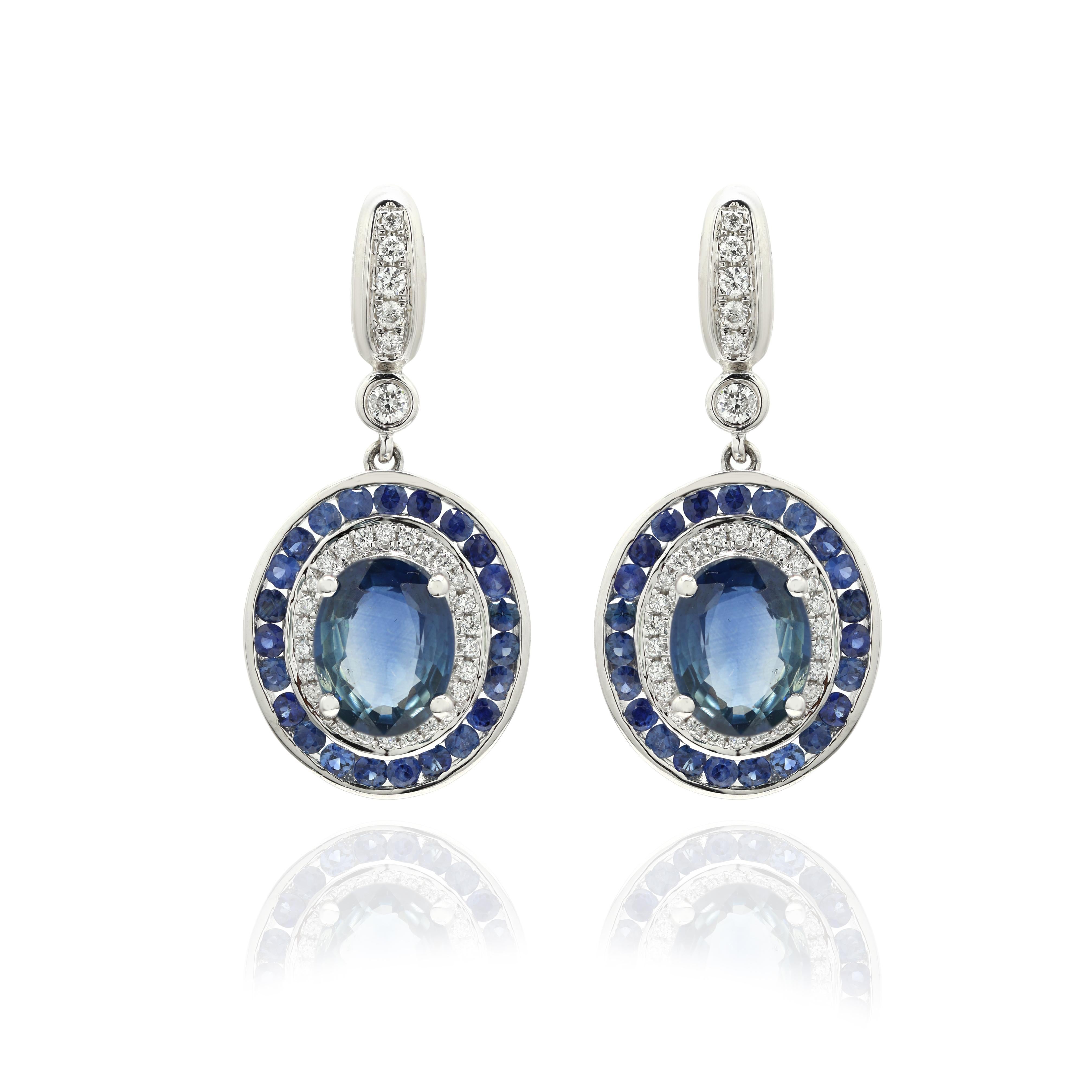 blue sapphire wedding earrings