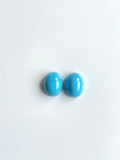 56,12 Karat Türkis Arizona Cabochons 2 Pieces Paar für Schmuck natürlichen Edelstein