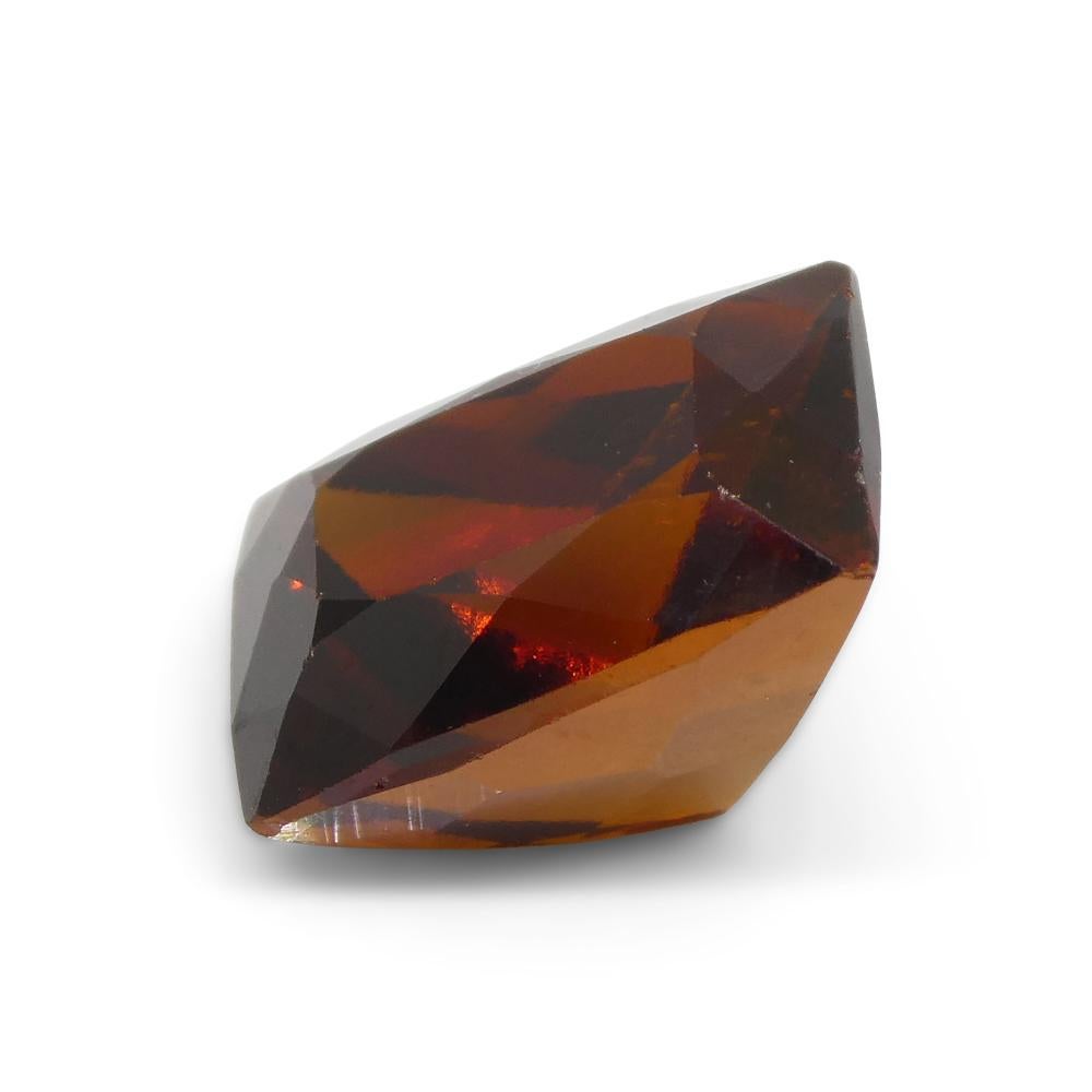 5.61 carati rettangolari a cuscino di granato di assonite arancione rossastro dallo Sri Lanka in vendita 7