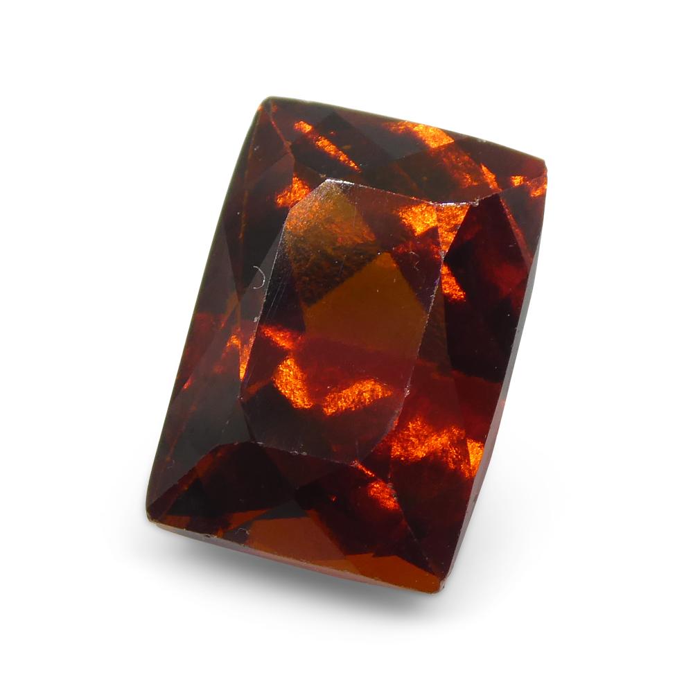 5.61 carati rettangolari a cuscino di granato di assonite arancione rossastro dallo Sri Lanka in vendita 8