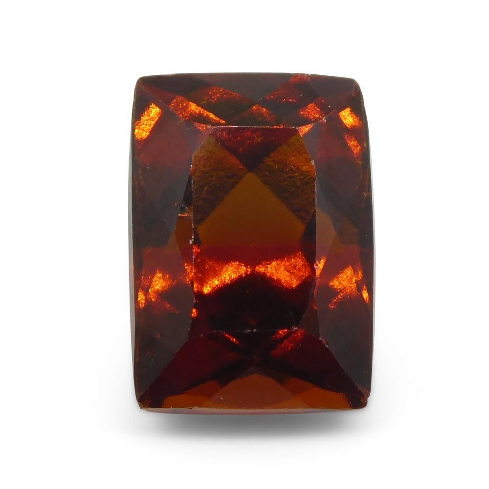 5.61 carati rettangolari a cuscino di granato di assonite arancione rossastro dallo Sri Lanka in vendita 2