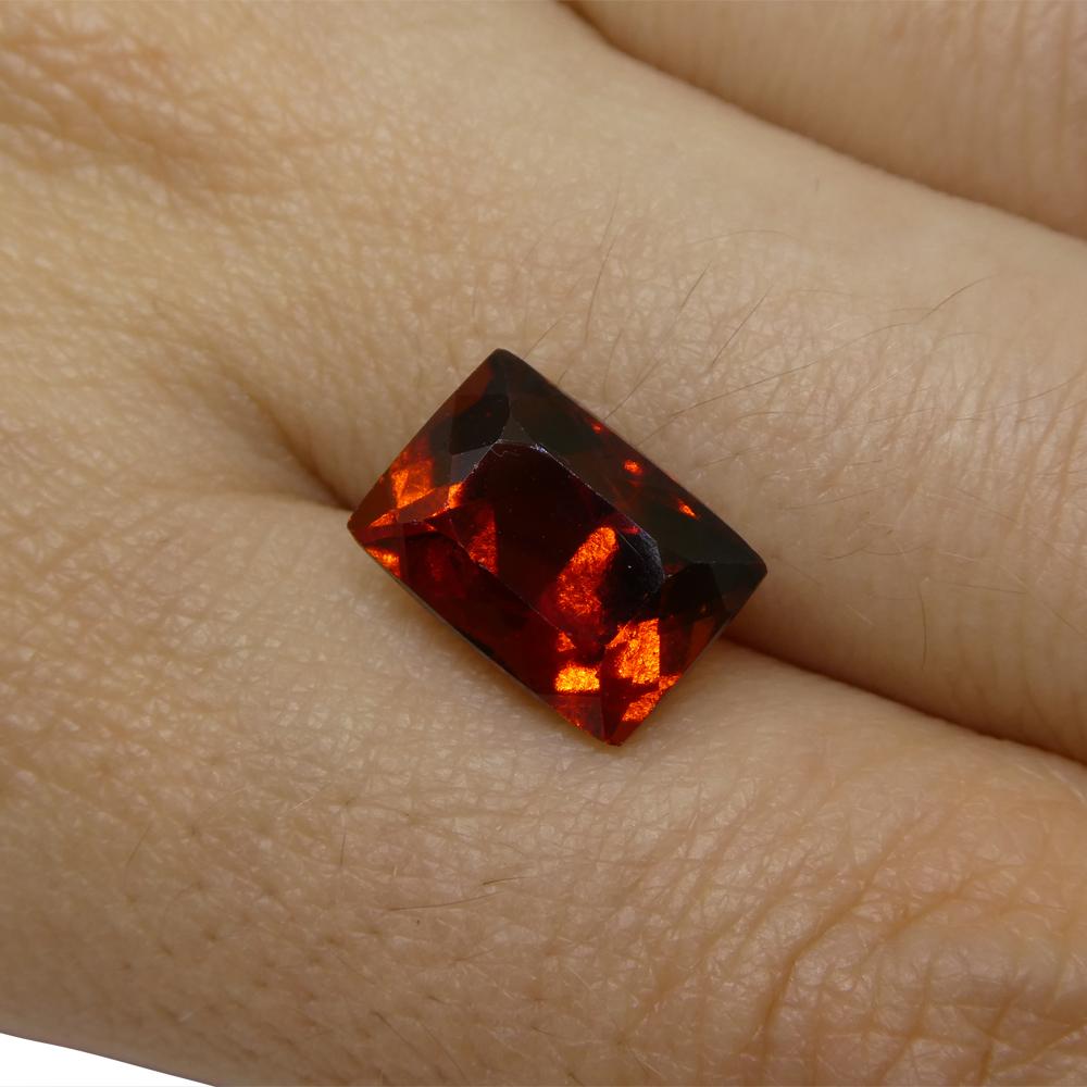 5.61 carati rettangolari a cuscino di granato di assonite arancione rossastro dallo Sri Lanka in vendita 3