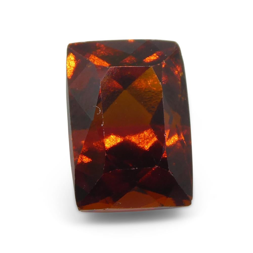5.61 carati rettangolari a cuscino di granato di assonite arancione rossastro dallo Sri Lanka in vendita 4