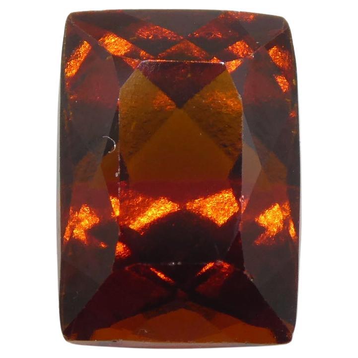 5.61ct Rectangular Cushion Reddish Orange Hessonite Garnet from Sri Lanka For Sale