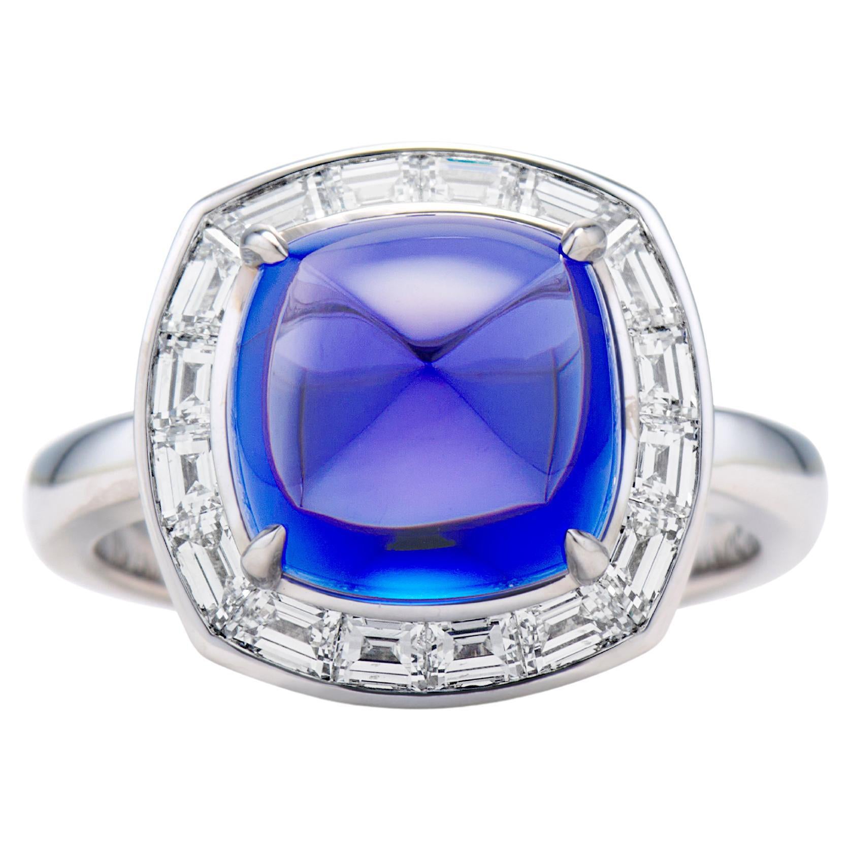 Anello con tanzanite e diamante in vendita