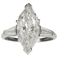 5.62 Carat Marquis Cut Diamond in Platinum Ring