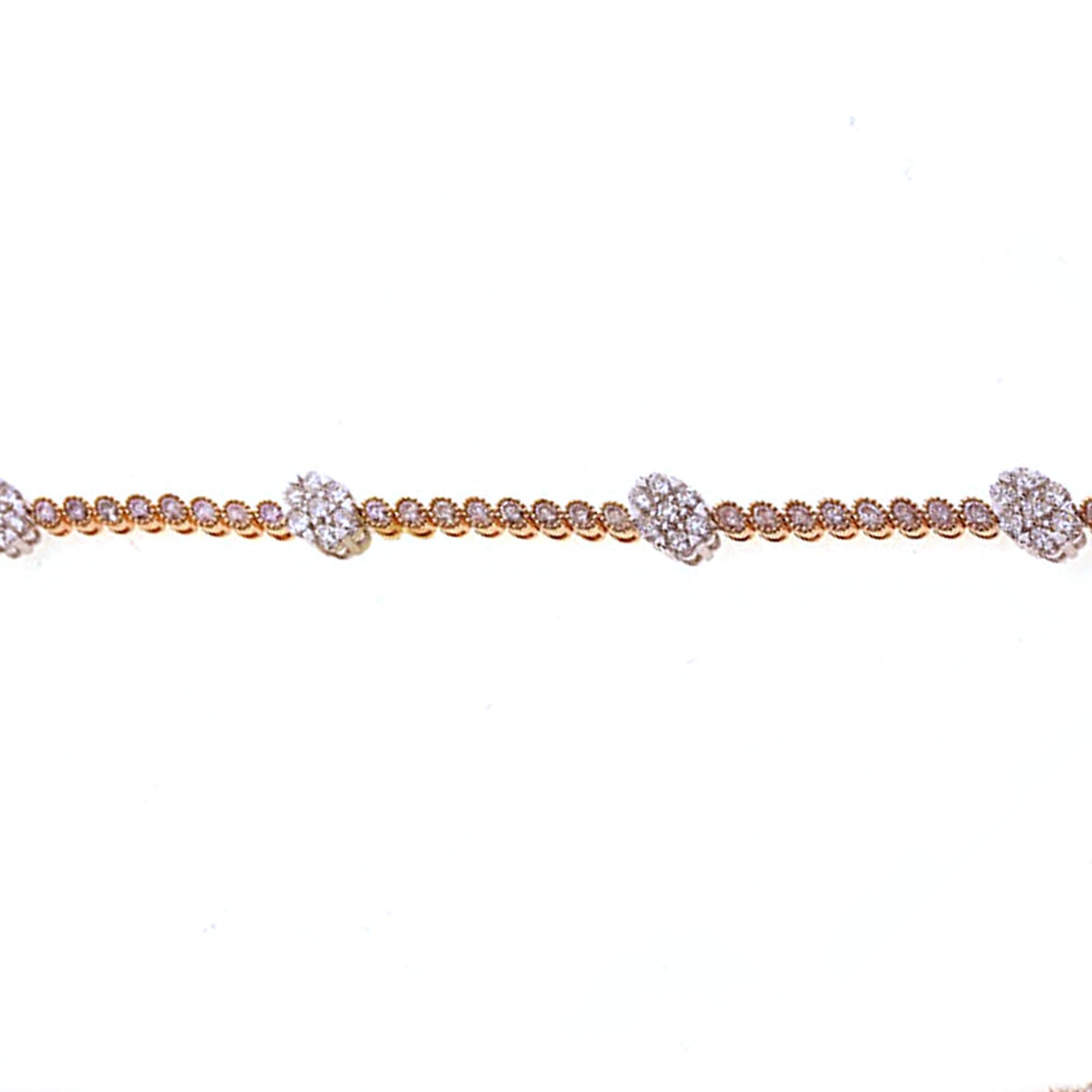 Contemporary 5.62 Carat Natural Pink Diamond Bracelet