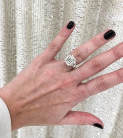 5.62CT Emerald Cut Diamond Platinum Engagement Ring