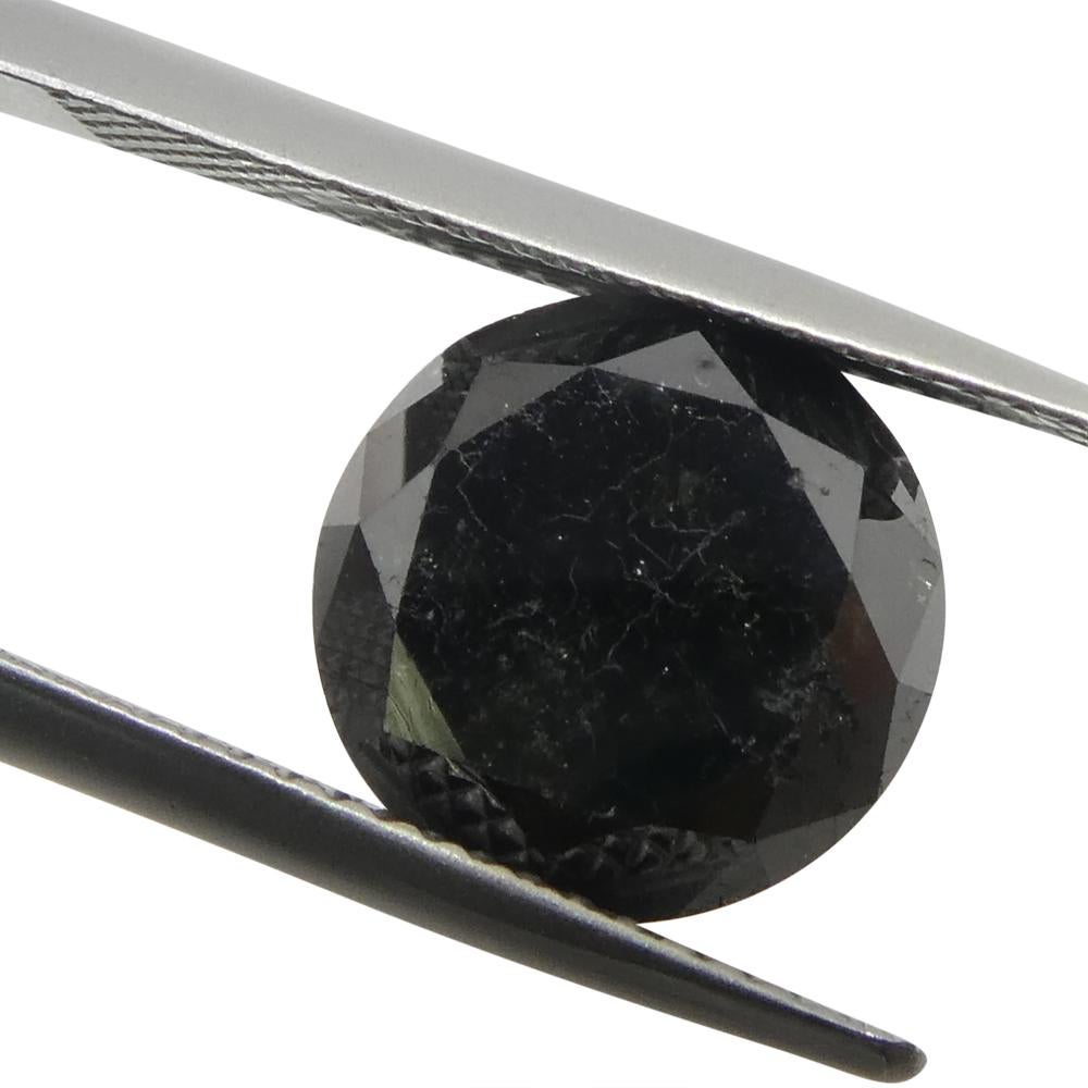 5.62ct Round Brilliant Cut Black Diamond  For Sale 5