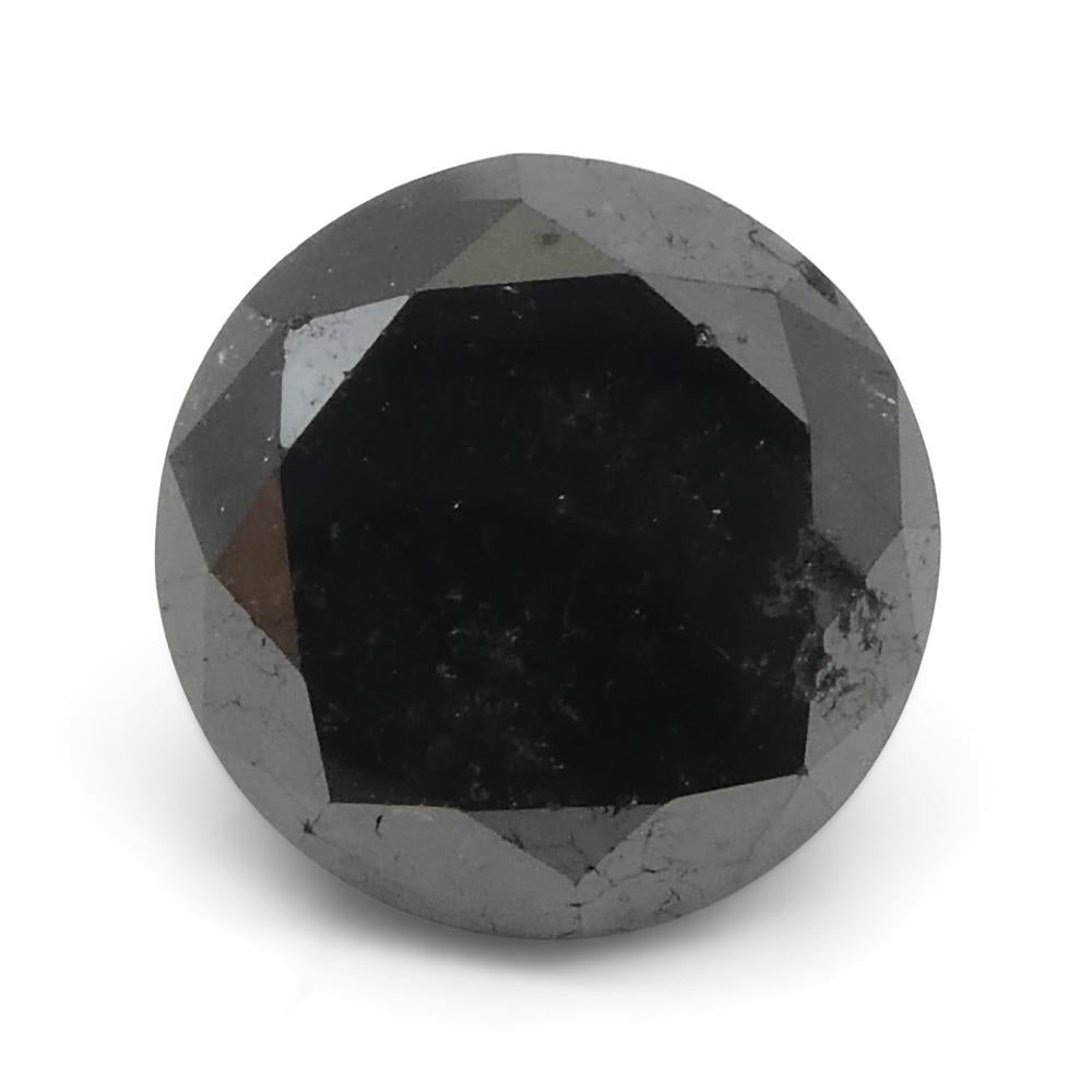 5.62ct Round Brilliant Cut Black Diamond  In New Condition For Sale In Toronto, Ontario