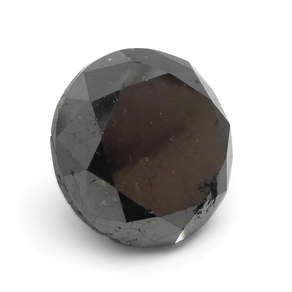 5.62ct Round Brilliant Cut Black Diamond  For Sale 1