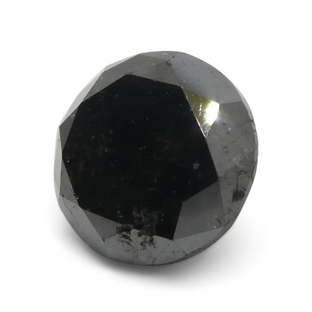 5.62ct Round Brilliant Cut Black Diamond  For Sale 2