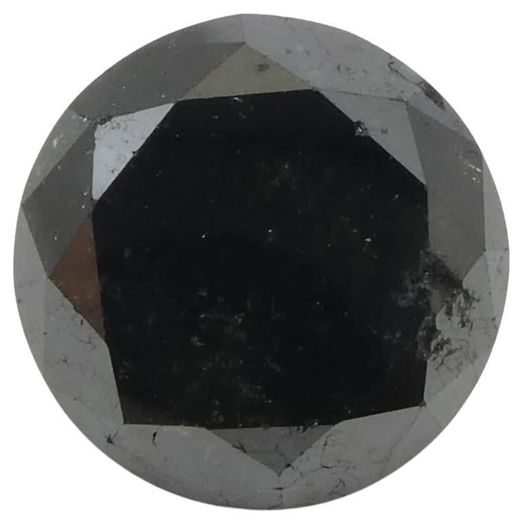 5.62ct Round Brilliant Cut Black Diamond  For Sale