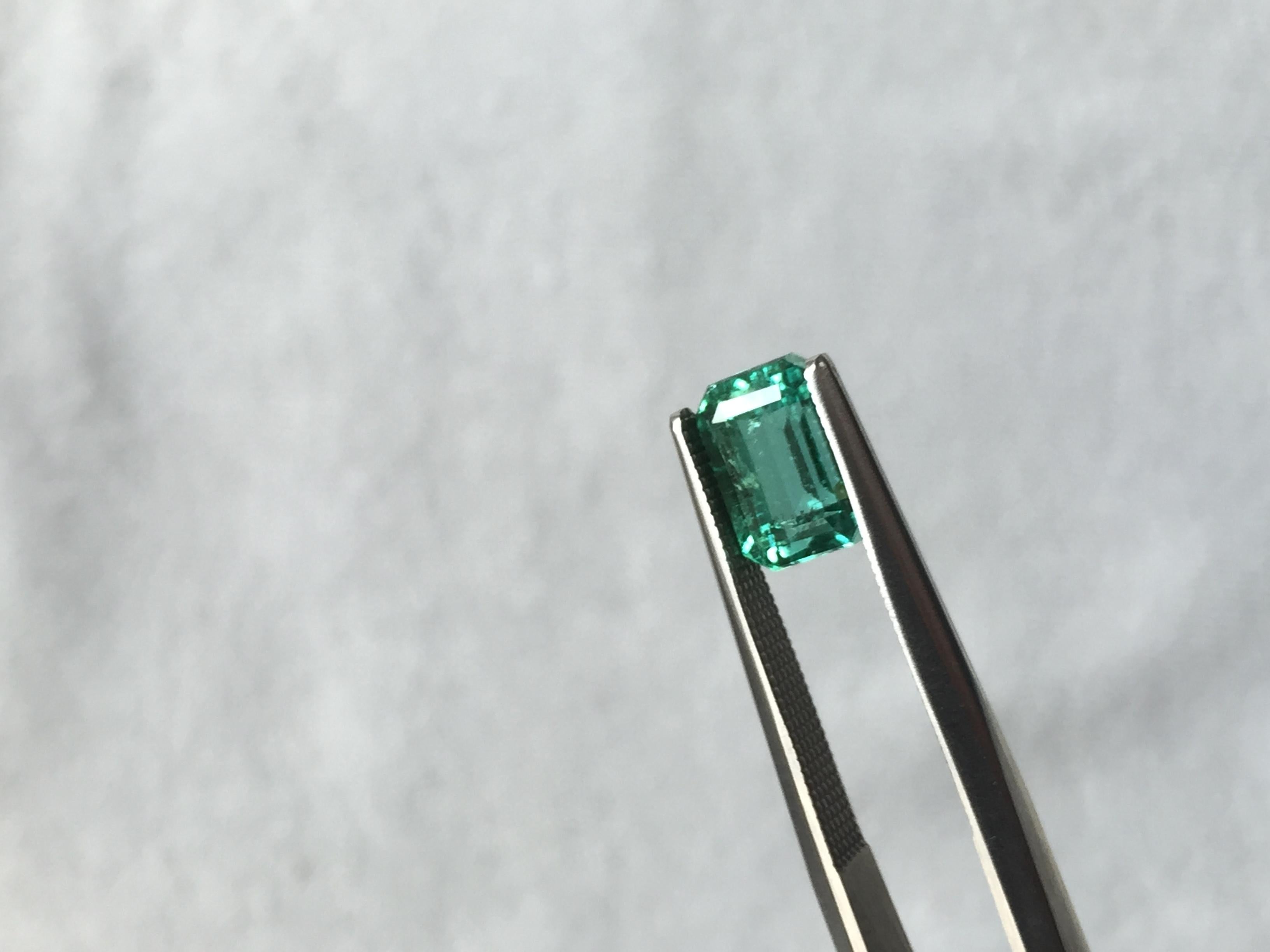 2,50 Karat bläulich-grüner Turmalin im Smaragdschliff für Fine Jewelry Ring Edelstein (Art déco) im Angebot
