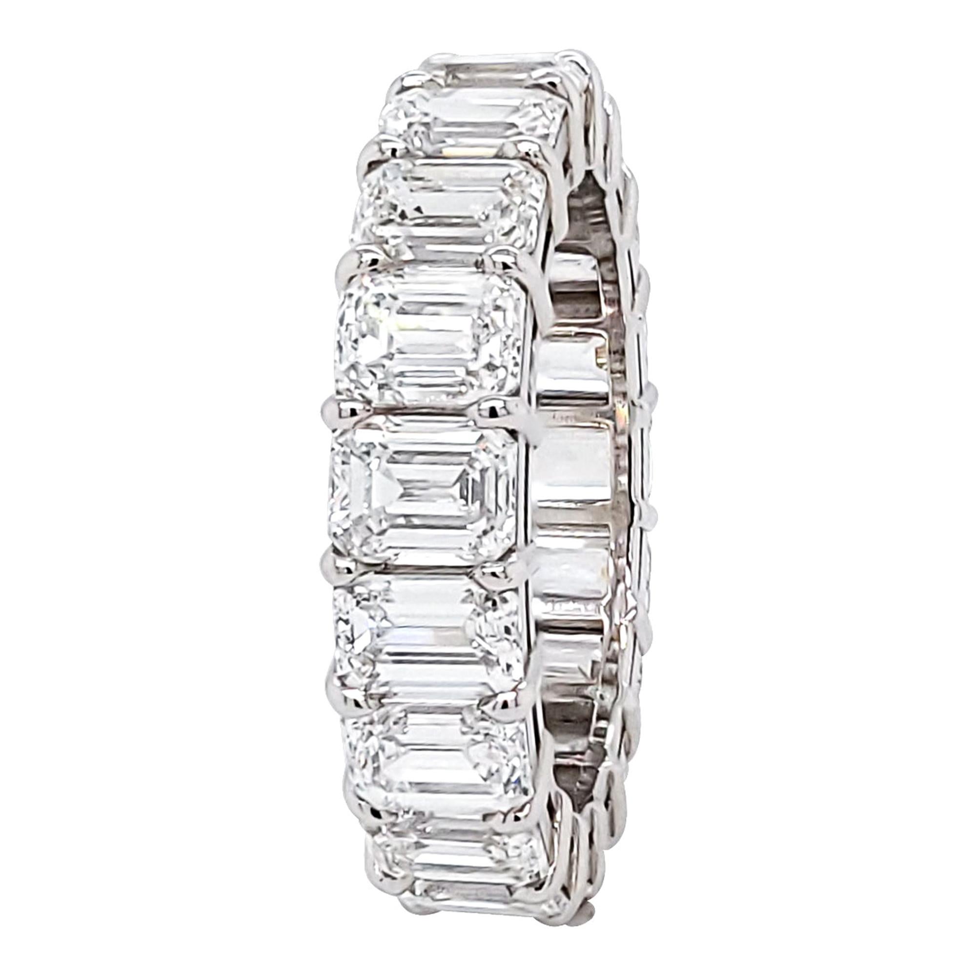 Spectra Fine Jewelry, 5.63 Carat Emerald Cut Diamond Wedding Ring
