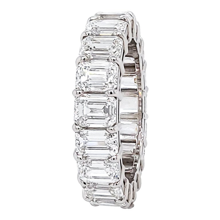 Spectra Fine Jewelry, 5.63 Carat Emerald Cut Diamond Wedding Ring For